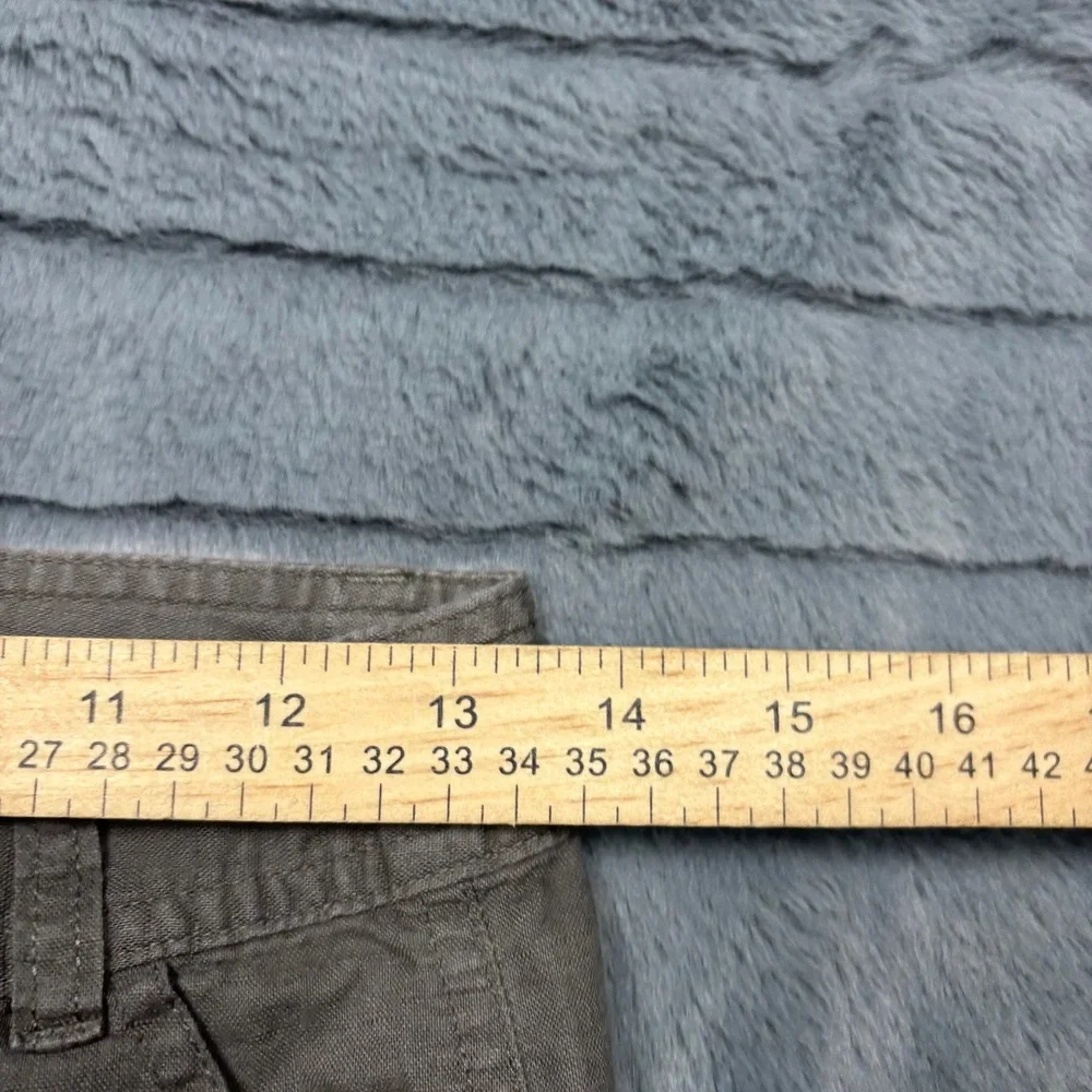 Banana Republic Martin Fit Cargo Pants Womens 0P Gray Linen Blend Crop Utility